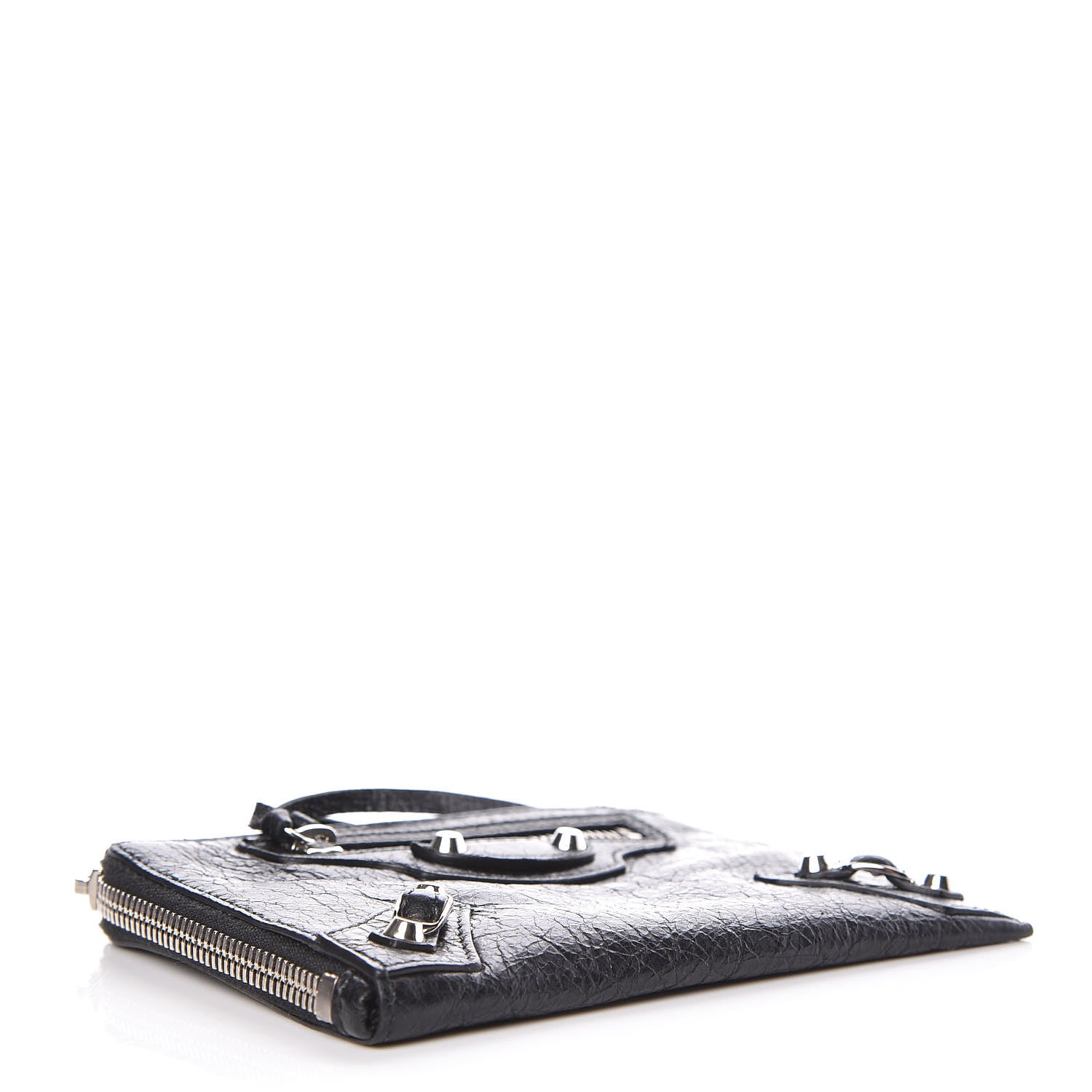 Balenciaga Agneau Arena Classic Silver Hardware Mini Pouch Black 4 of 7