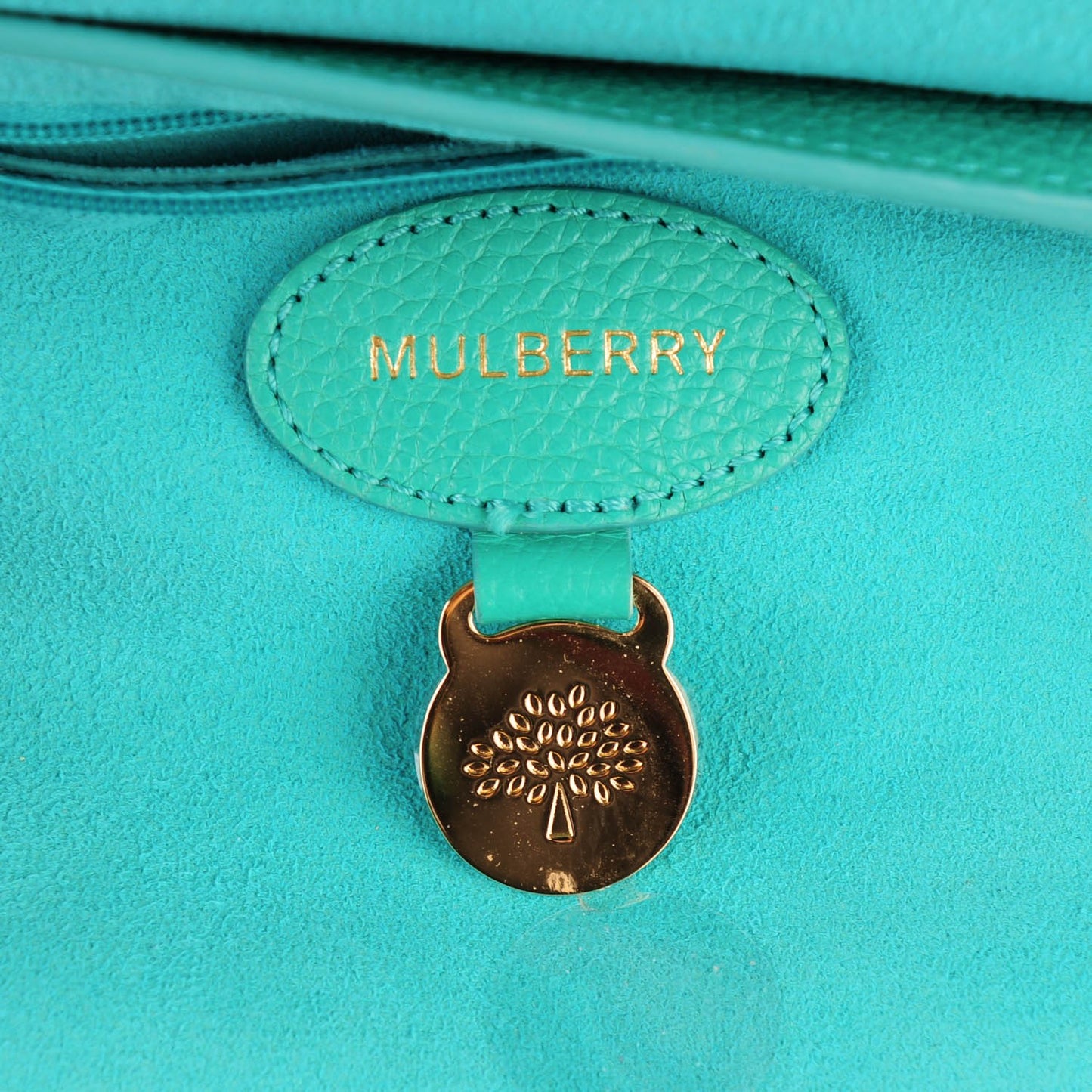 Classic Grain Small Bayswater Satchel Aqua Green