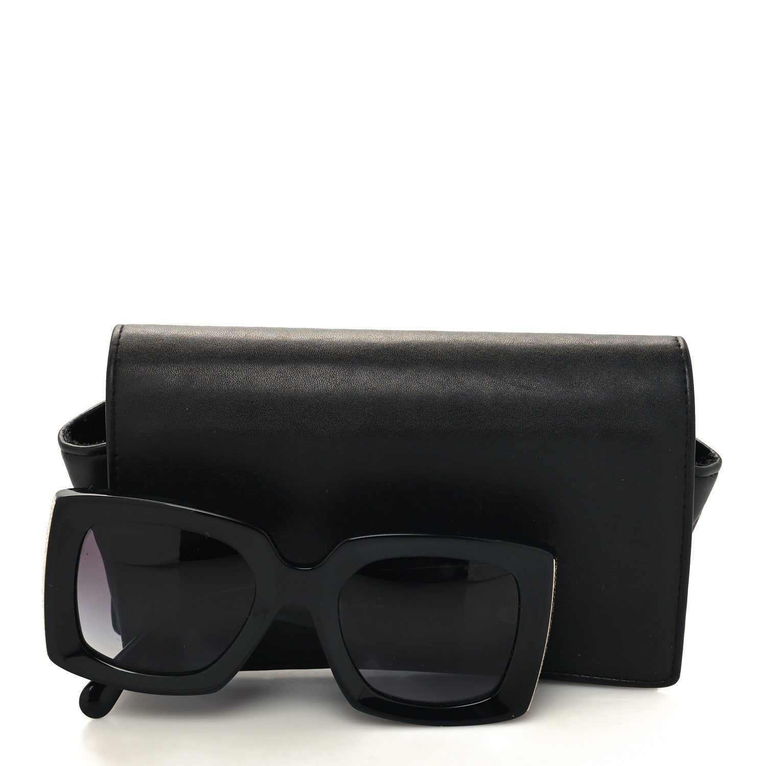 Chanel Acetate Rectangle Sunglasses 5435 Black 8 of 8