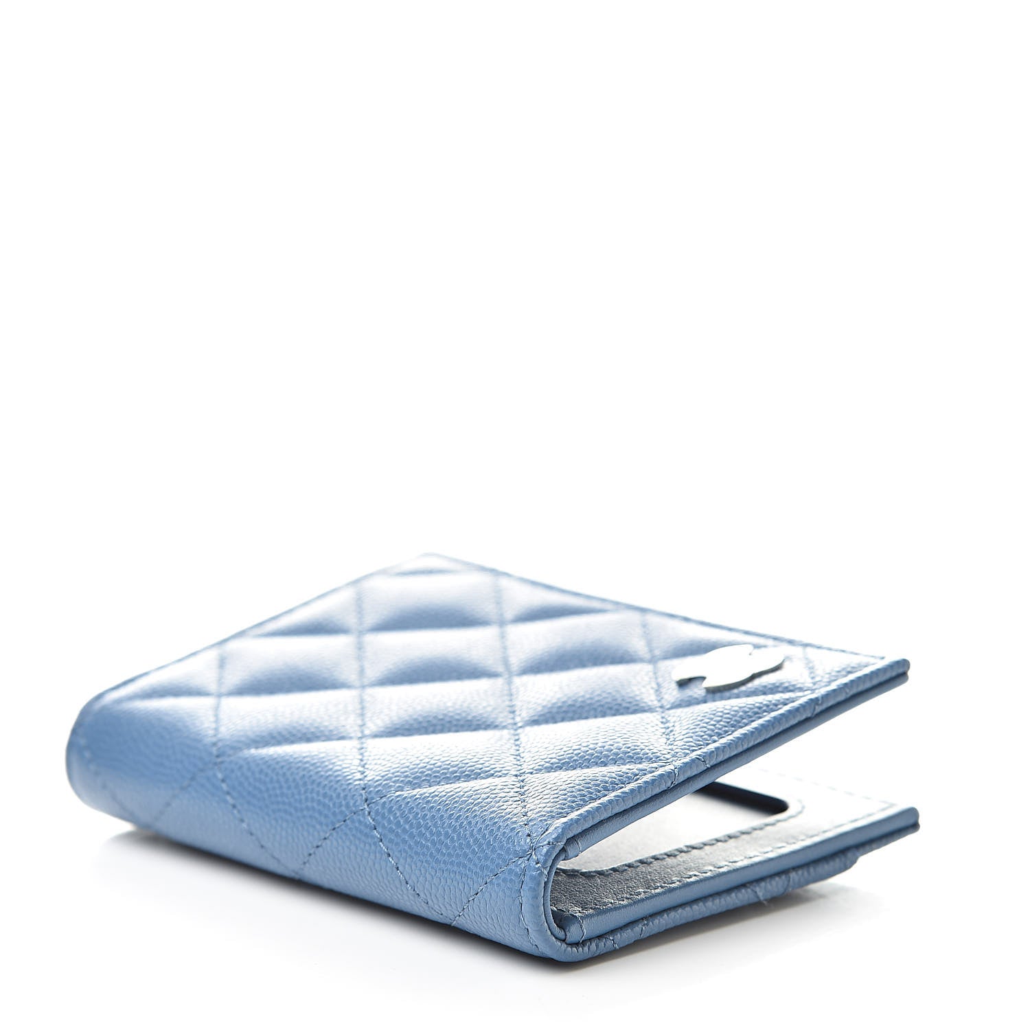 Chanel Caviar Quilted Card Holder Wallet Blue 4 of 9