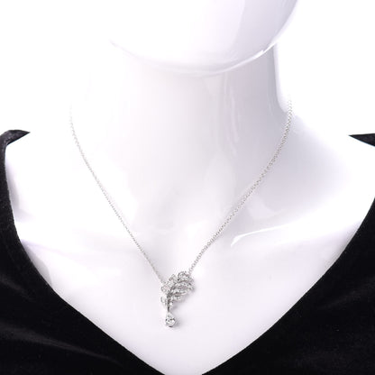 Chanel 18K White Gold Diamond Plume De Necklace 2 of 5