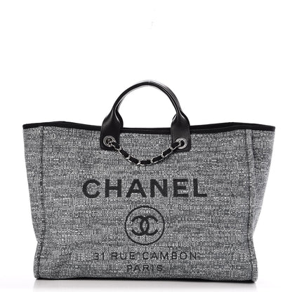 Chanel Canvas Large Deauville Tote Charcoal 1 of 8