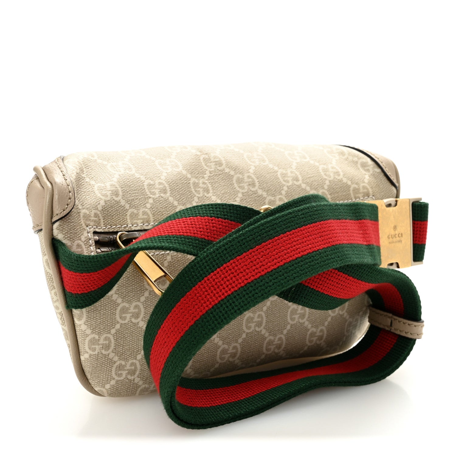 Gucci GG Supreme Monogram Textured Calfskin Web Retro Interlocking G Belt Bag Beige Mystic White Oatmeal 3 of 10