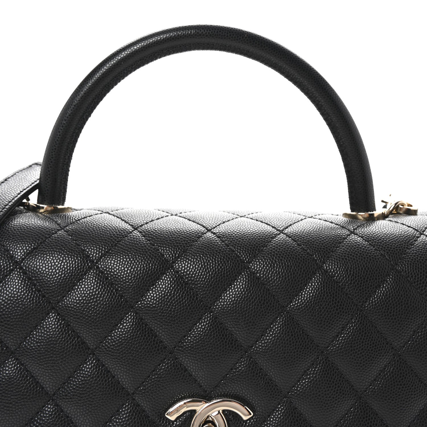 Chanel Caviar Quilted Small Coco Handle Flap Black 8 of 10