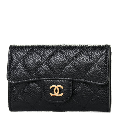 Chanel Caviar Quilted Flap Card Holder Wallet Black 1 of 4
