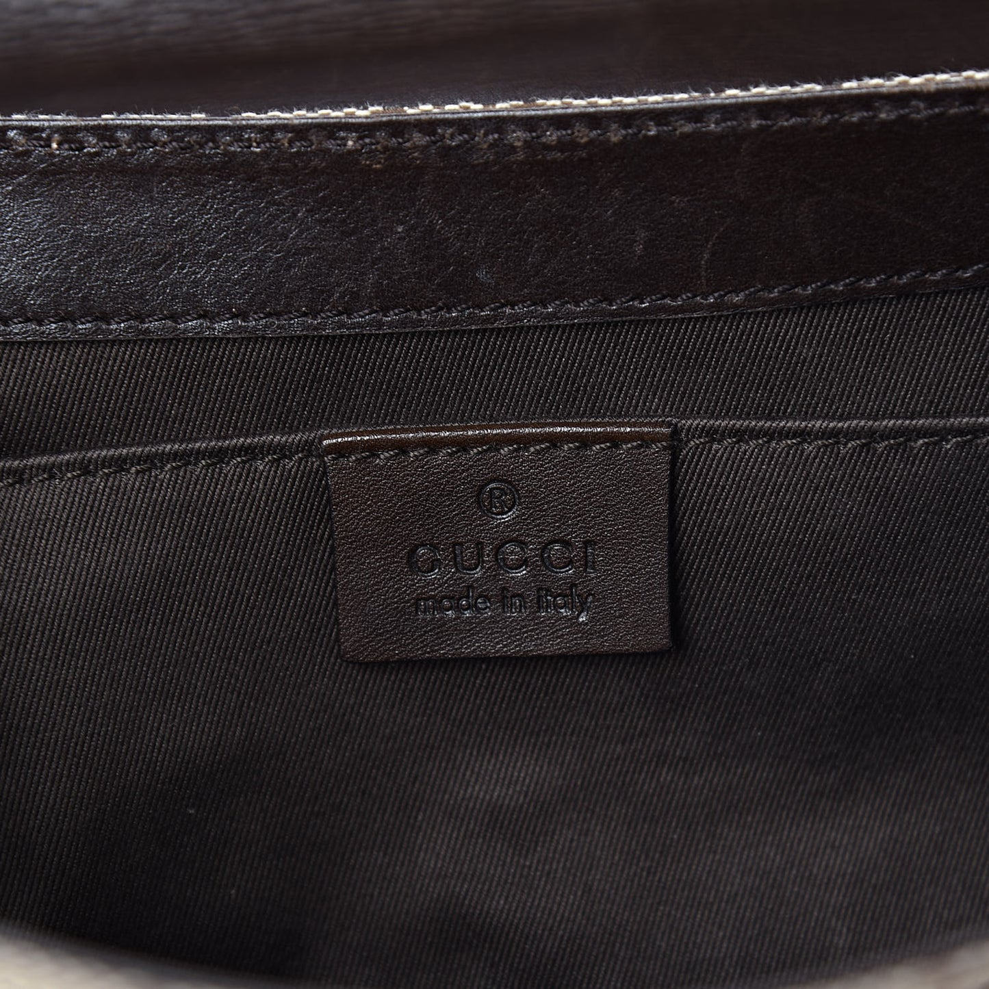 Monogram Studded Large Horsebit Clutch Dark Brown