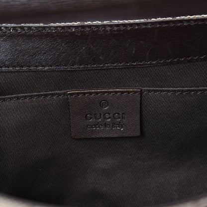 Gucci Monogram Studded Large Horsebit Clutch Dark Brown 6 of 12