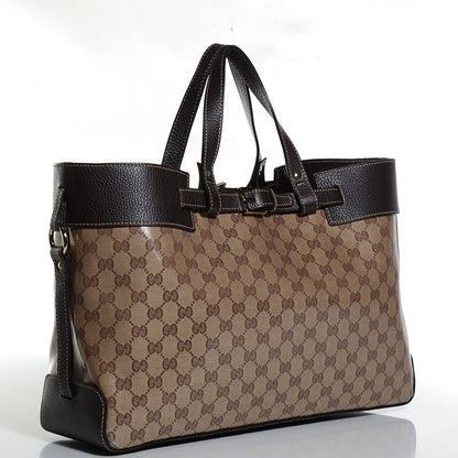 Gucci Crystal Monogram Tote Brown 3 of 7