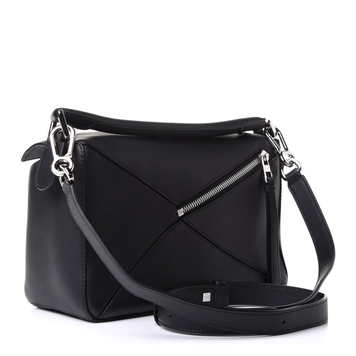 Calfskin Small Puzzle Bag Black