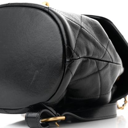Chanel Lambskin Quilted Logo Mini Backpack Black 10 of 10