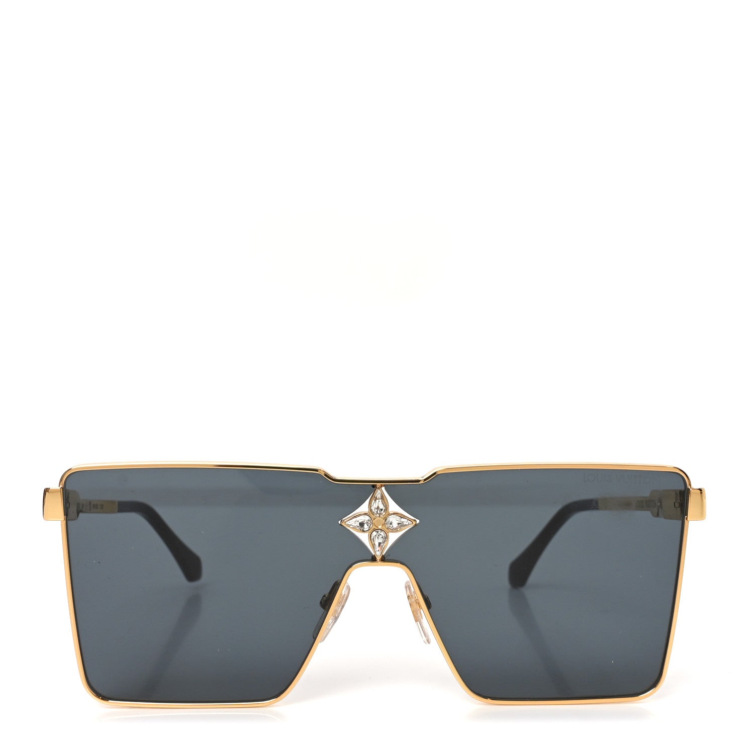 Louis Vuitton Acetate Swarovski Crystal Cyclone Sunglasses Z1700U Gold 2 of 7