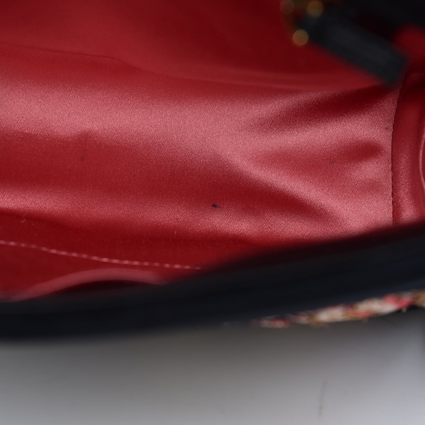 Velvet Matelasse Loved Embroidered Medium GG Marmont Shoulder Bag Black