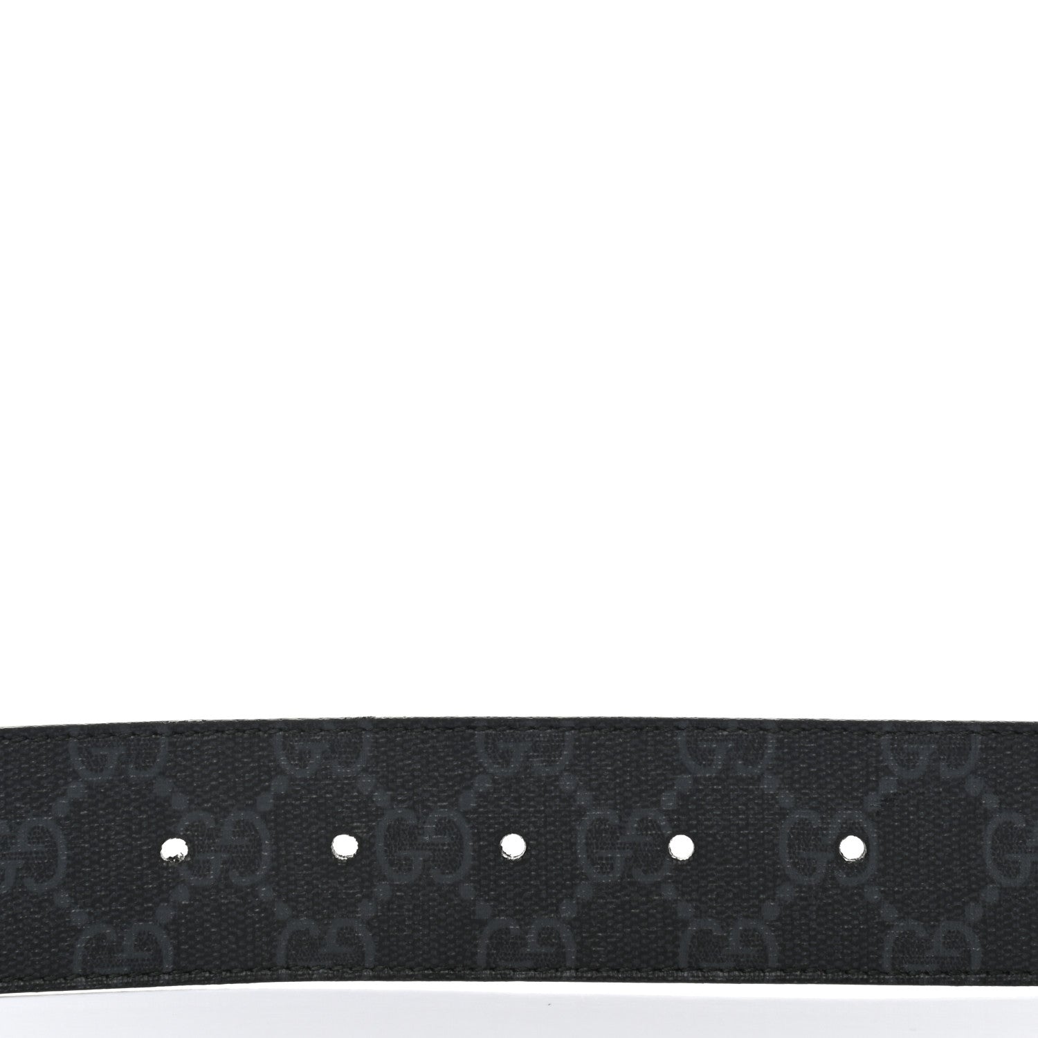 Gucci GG Supreme Monogram Selleria Calfskin Interlocking G 40mm Belt 95 38 Black Grey 4 of 8