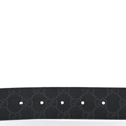 Gucci GG Supreme Monogram Selleria Calfskin Interlocking G 40mm Belt 95 38 Black Grey 4 of 8