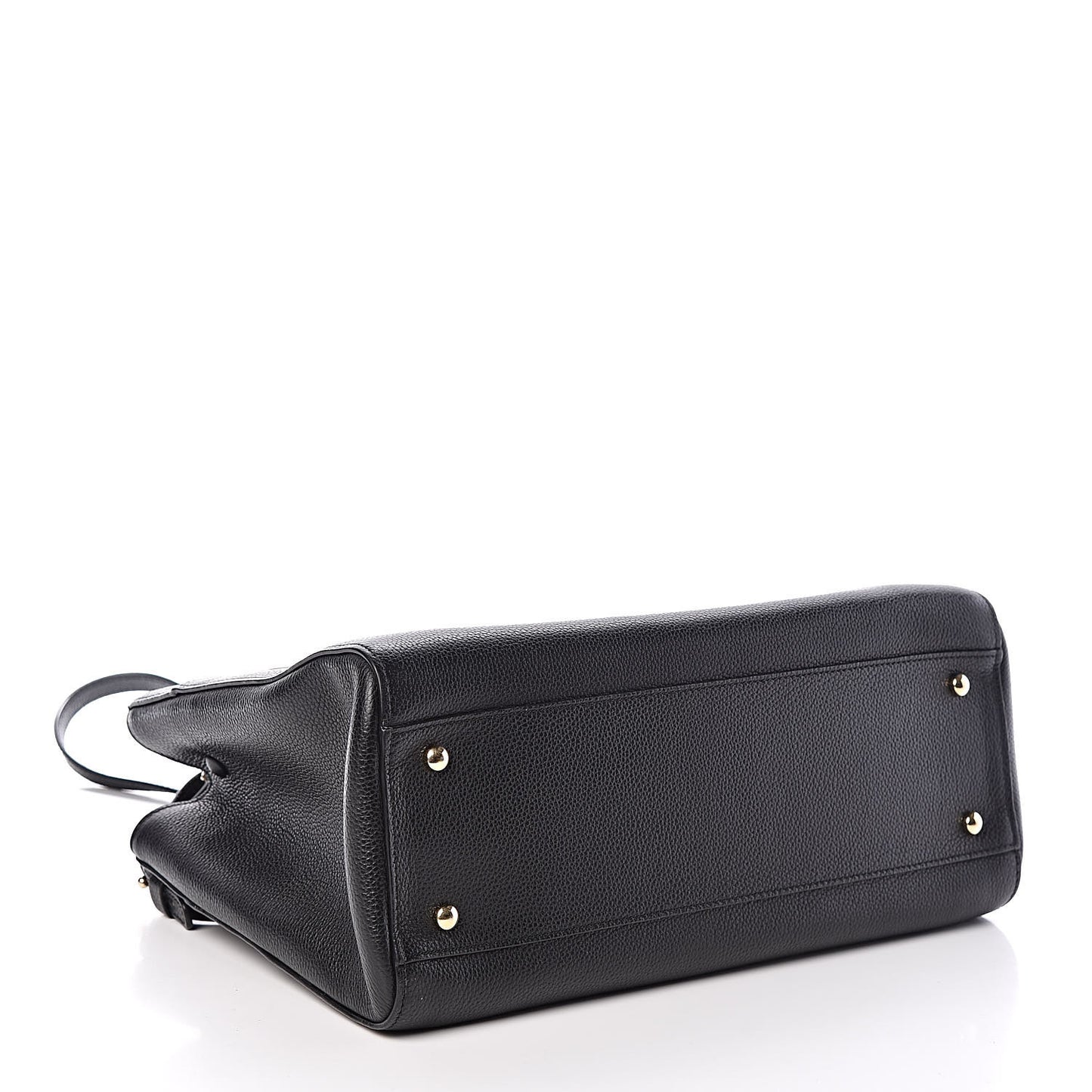 Grained Calfskin Small Neo Executive Shopper Tote Black