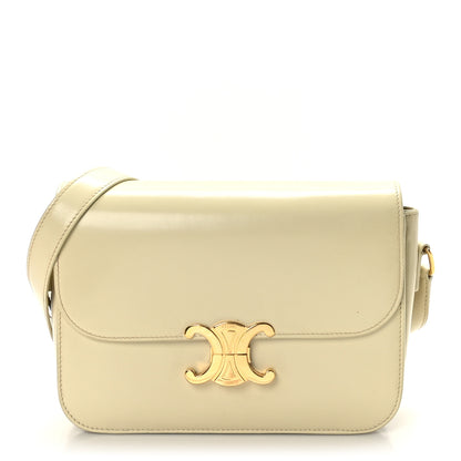 Celine Shiny Calfskin Medium Triomphe Limestone 1 of 9