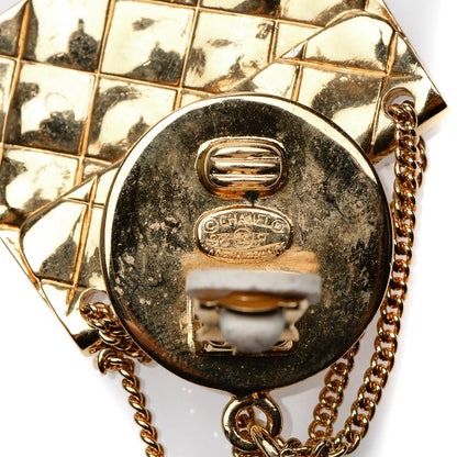 Chanel 2.55 Flap Clip On Earrings Gold 4 of 5