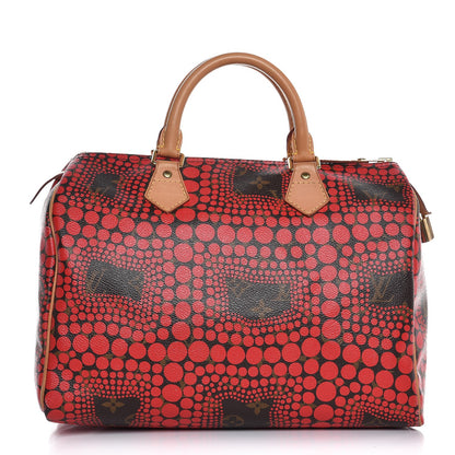 Louis Vuitton Monogram Kusama Town Speedy 30 Red 1 of 7