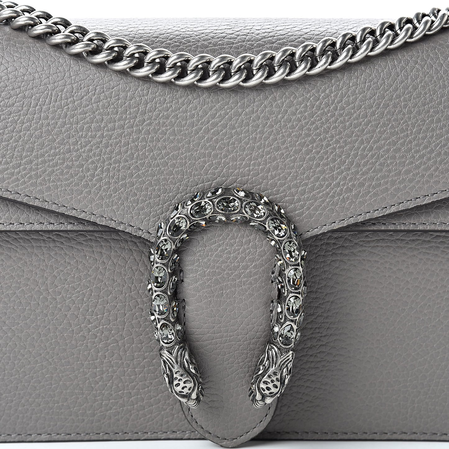 Pebbled Calfskin Small Dionysus Shoulder Bag Dusty Grey