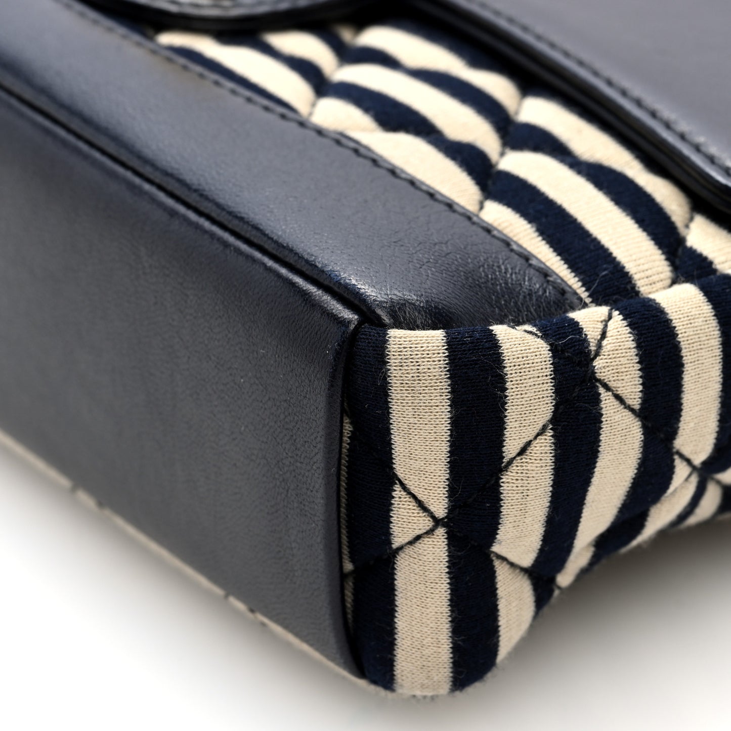 Jersey Quilted Small Coco Sailor Flap Black White