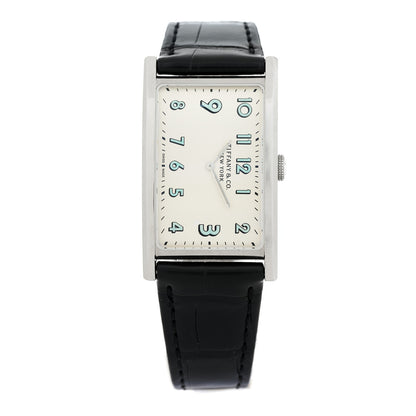 Tiffany Stainless Steel Alligator 25mm East West Quartz Watch 1 of 4