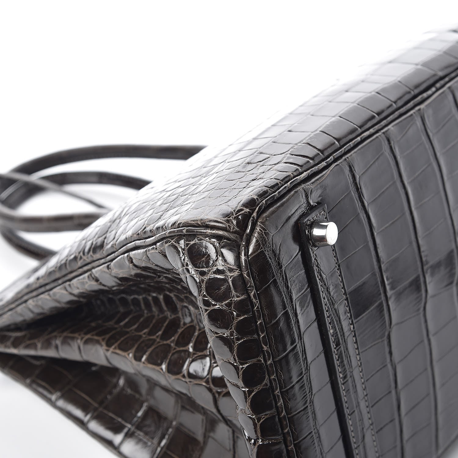 Hermes Shiny Porosus Crocodile Birkin 35 Graphite 38 of 38
