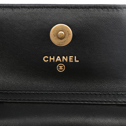 Chanel Lambskin Quilted Pearl Crush Clutch With Chain Black 7 of 12