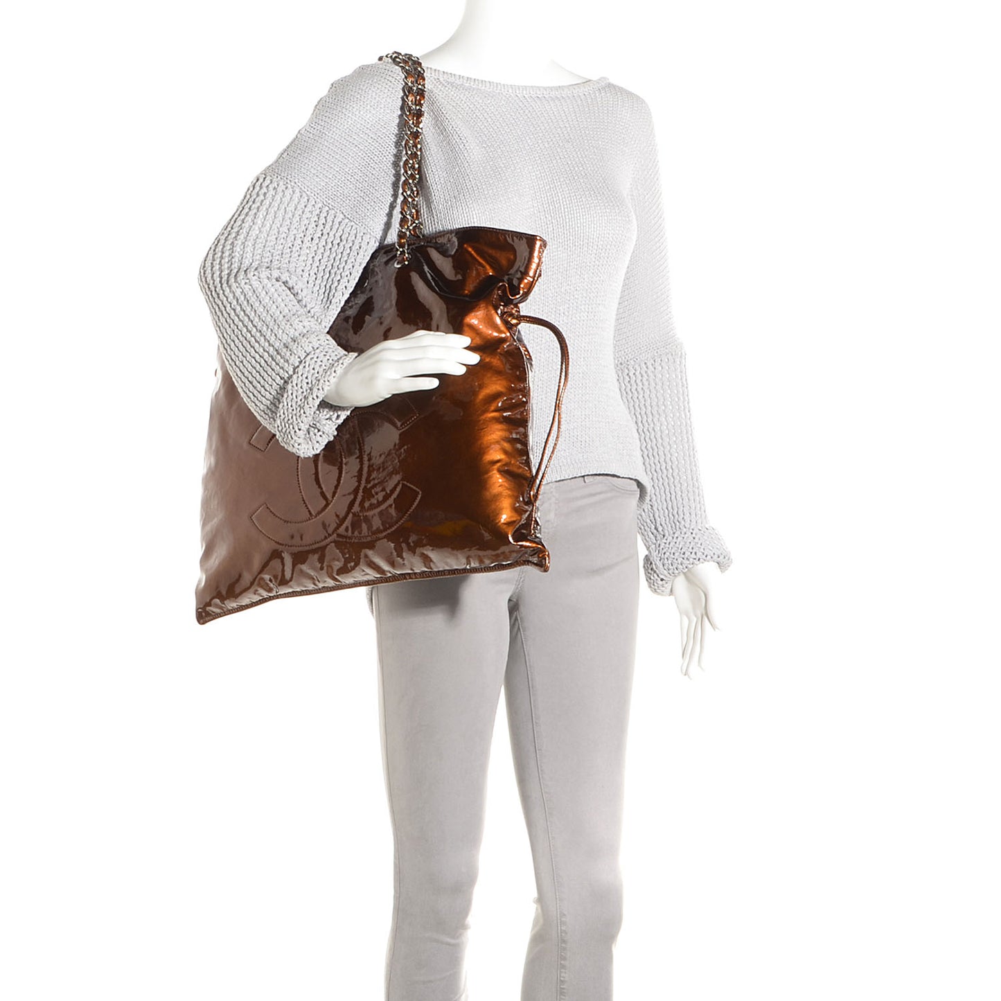 Patent Bonbons Shopper Tote Bronze