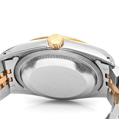 Rolex Stainless Steel 18K Yellow Gold Diamond 36mm Oyster Perpetual Datejust Watch Champagne 16233 4 of 4