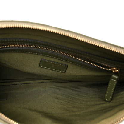 Chanel Calfskin Chevron Quilted Medium Cosmetic Case Khaki 5 of 8
