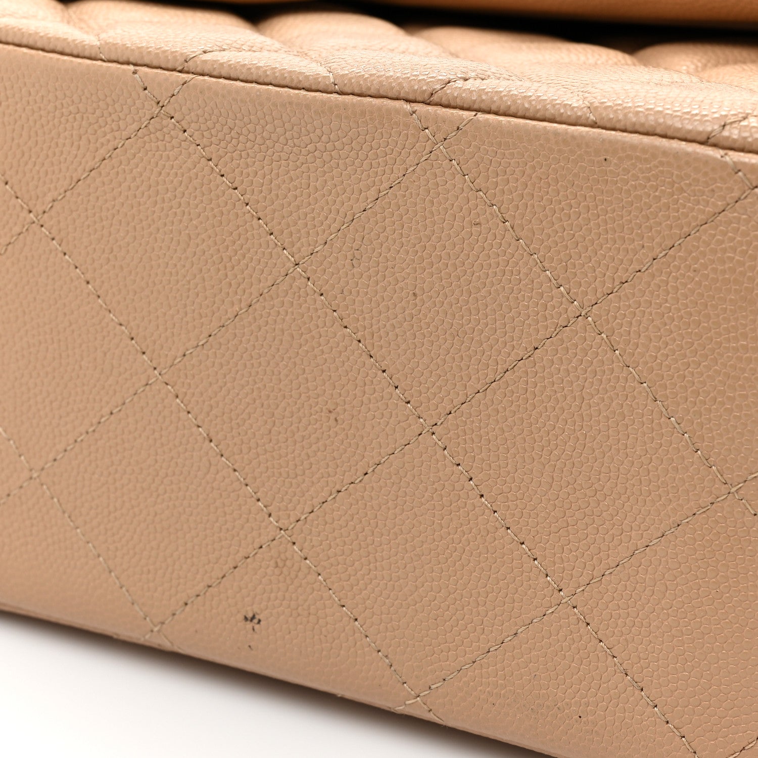 Chanel Caviar Quilted Jumbo Double Flap Beige 16 of 17