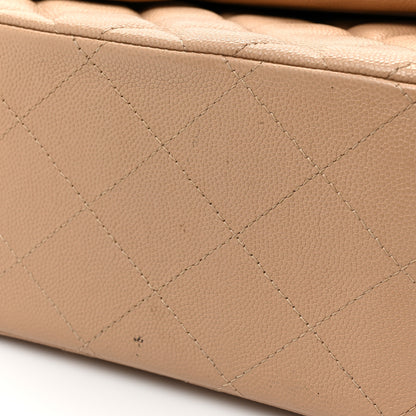 Chanel Caviar Quilted Jumbo Double Flap Beige 16 of 17