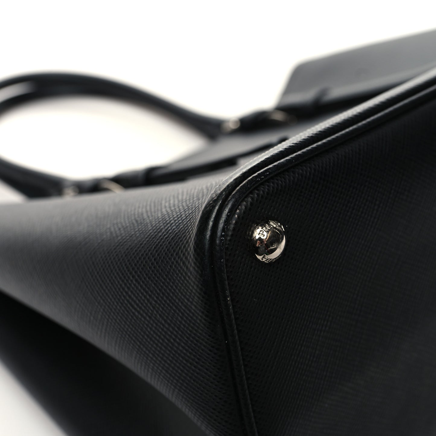 Saffiano Cuir Small Double Handle Tote Black