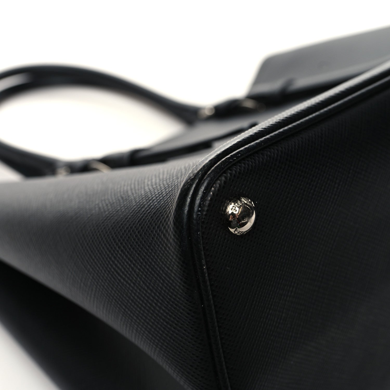 Prada Saffiano Cuir Small Double Handle Tote Black 11 of 12