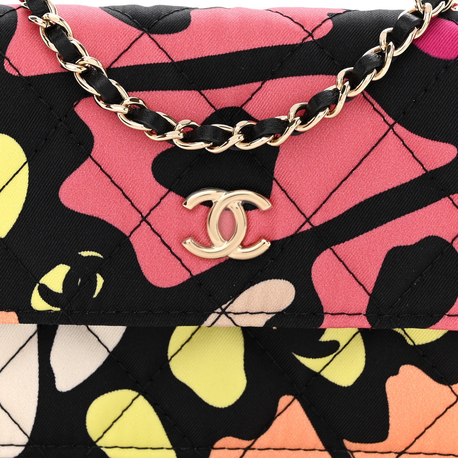 Chanel Canvas Printed CC Mini Clutch With Chain Multicolor 9 of 12