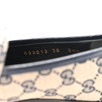 Gucci Monogram Malaga Kid Horsebit Womens Jordaan Loafers 36 Beige Blue 36 Beige Blue 9 of 13