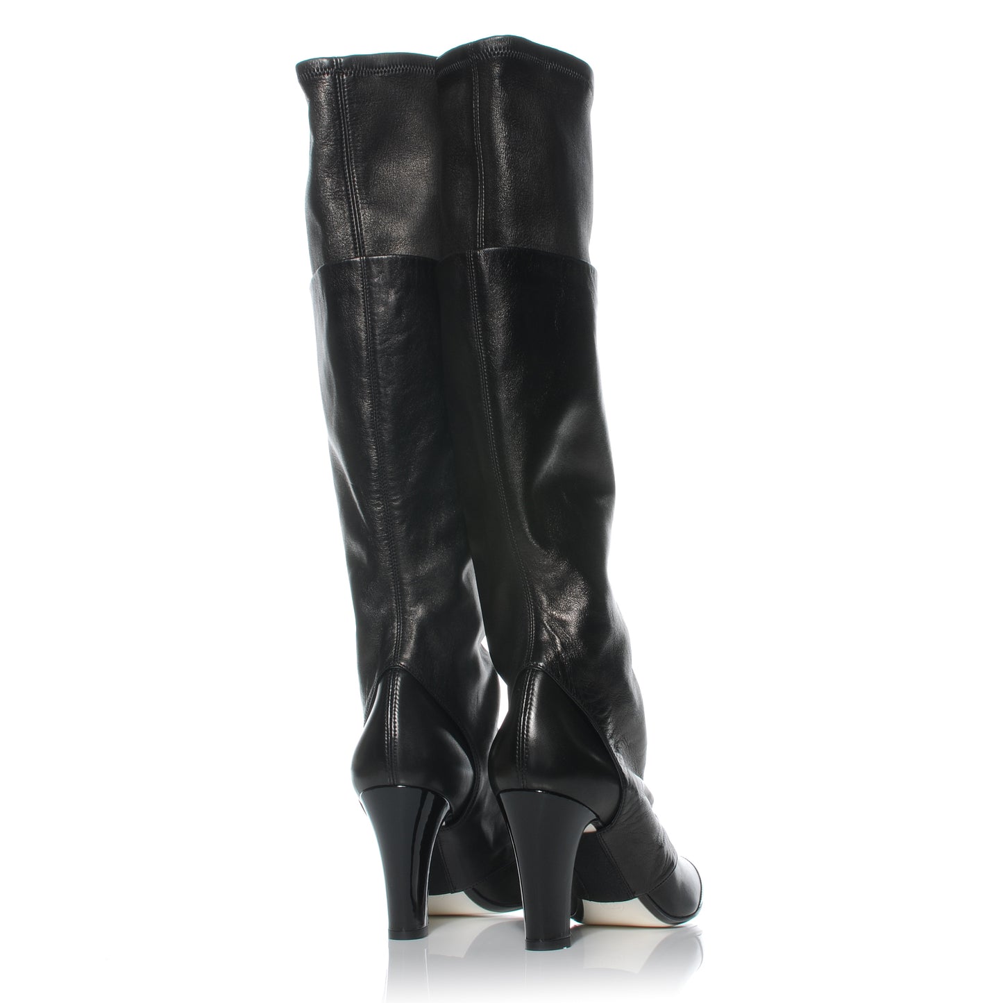 Leather Equestrian Tall Boots 39.5 Black