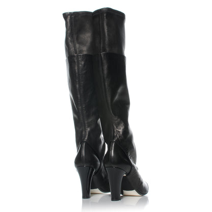 Chanel Leather Equestrian Tall Boots 39.5 Black 4 of 8