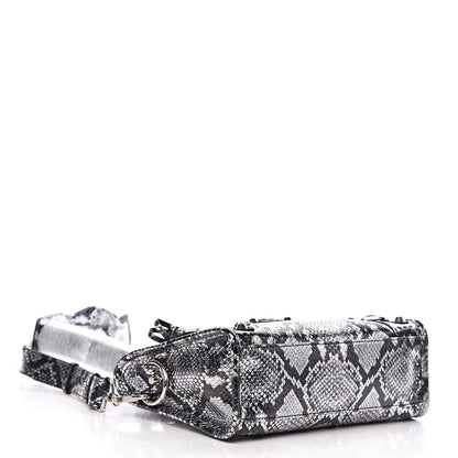 Balenciaga Metallic Calfskin Snakeskin Embossed Classic Silver Hardware Mini City Silver 3 of 10