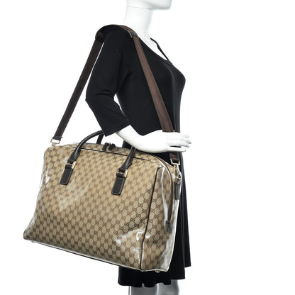Gucci Crystal Monogram Large Carry On Duffle Bag Dark Brown 2 of 9