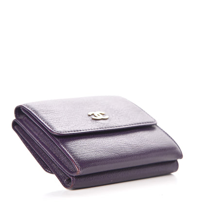 Chanel Goatskin Compact Double Sided Wallet Purple 4 of 13