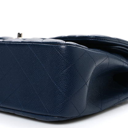 Chanel Caviar Quilted Jumbo Double Flap Navy Blue 10 of 10