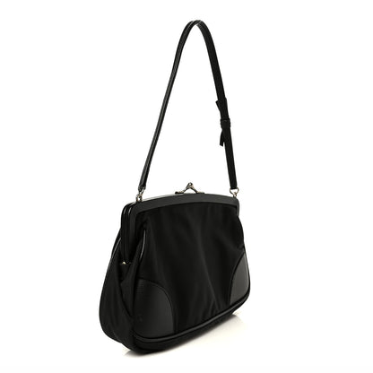 Prada Tessuto Nylon Kisslock Shoulder Bag Black Black 3 of 12