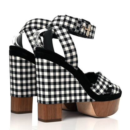 Louis Vuitton Gingham Platform Sandal 40 Blue White 4 of 8