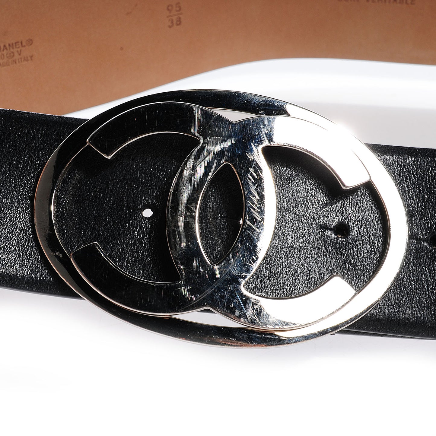 Leather CC Logo Belt 95 38 Black