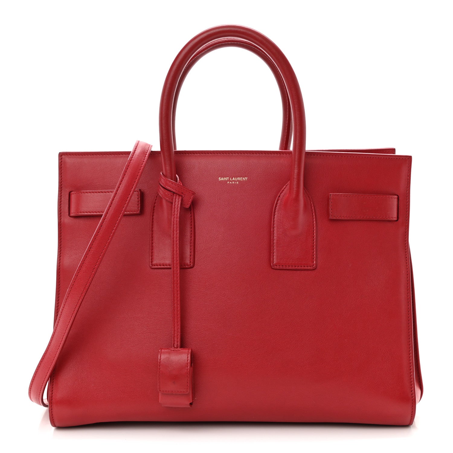 Saint Laurent Calfskin Small Sac De Jour Lipstick Red 1 of 12