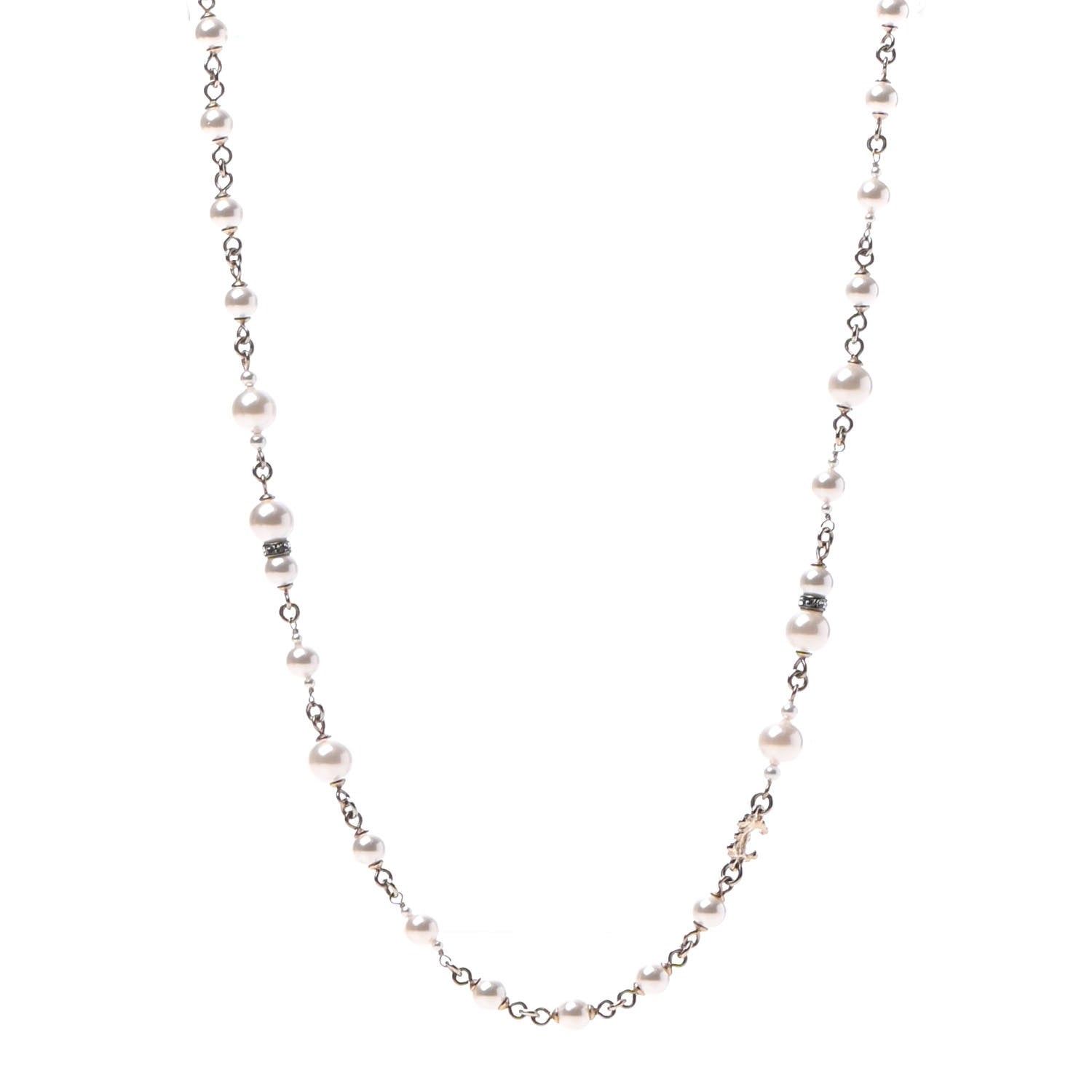 Chanel Pearl CC Coco Necklace Gold 1 of 5