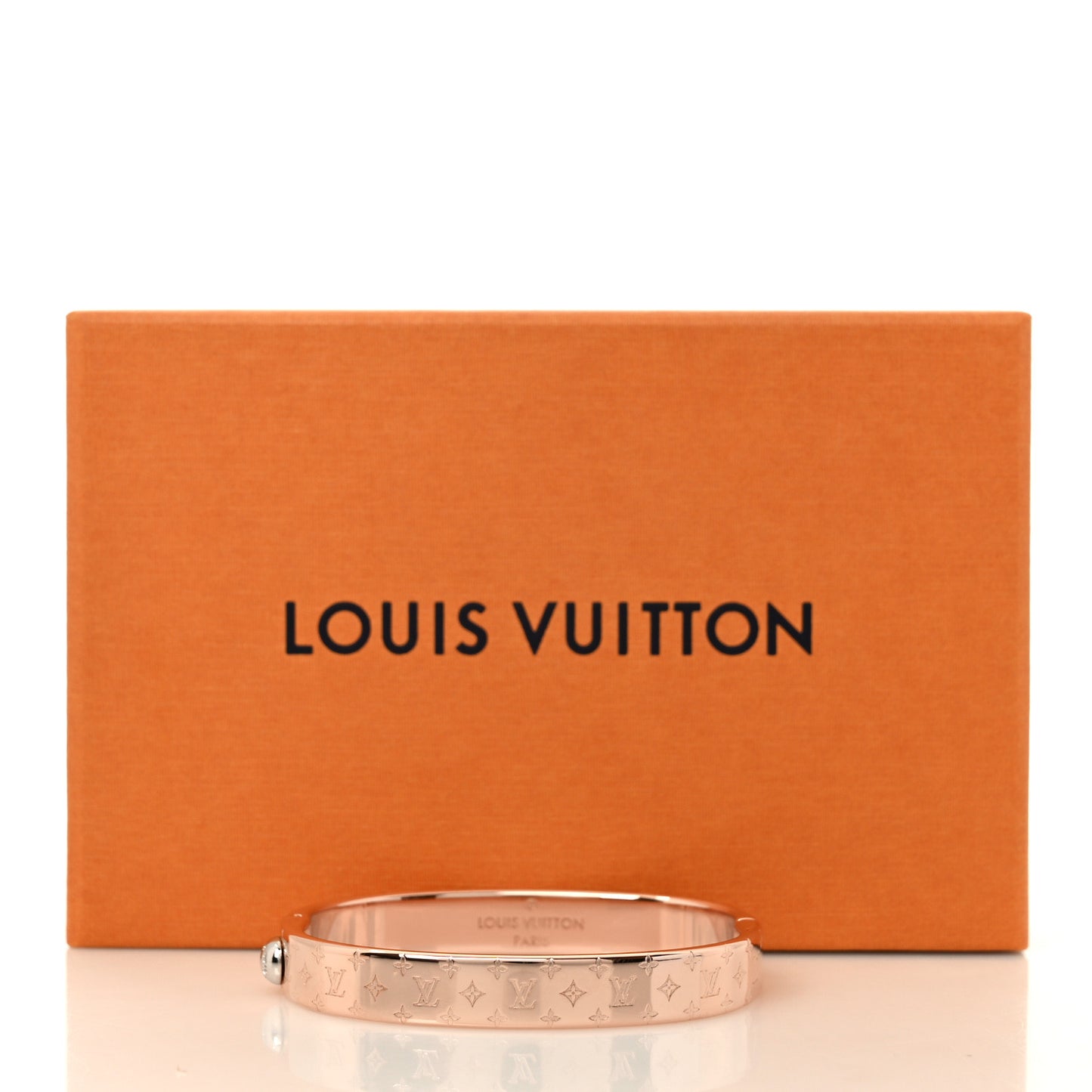 Brass Monogram Nanogram Cuff M Pink Gold