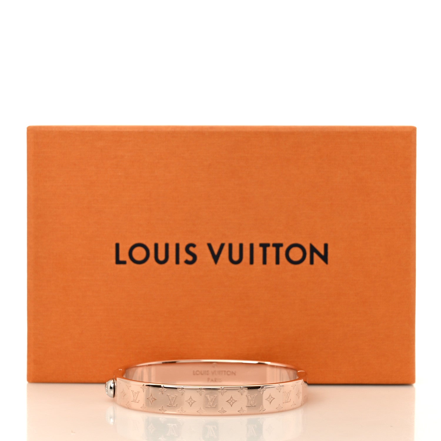 Louis Vuitton Brass Monogram Nanogram Cuff M Pink Gold 6 of 6