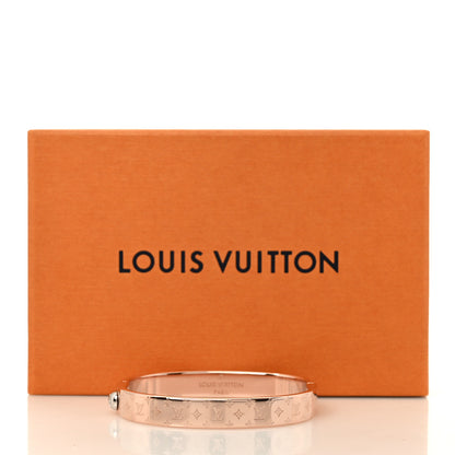 Louis Vuitton Brass Monogram Nanogram Cuff M Pink Gold 6 of 6